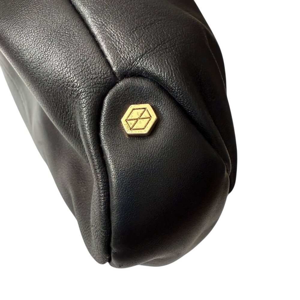 Lodis Black Leather Crossbody Bag Adjustable Strap Interior Staining AS IS - Picture 10 of 14
